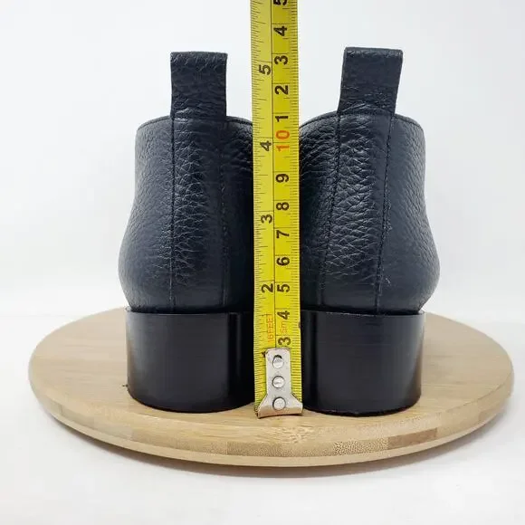 Everlane The Boss Bootie Womens 7 Black Leather Pebbled Pointed Toe Ankle Shoes - Picture 9 of 14